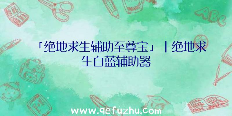 「绝地求生辅助至尊宝」|绝地求生白蓝辅助器